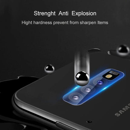 Galaxy S10 5G Rear Camera Protector transparent tempered glass shield showing water and impact resistance protecting rear lenses