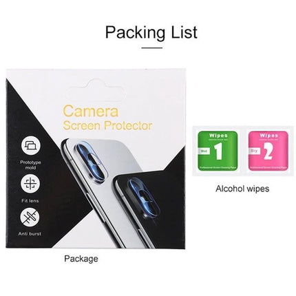 Tempered Glass Camera Lens Protector for Huawei Mate 30 Pro packing list with wipes and package shown