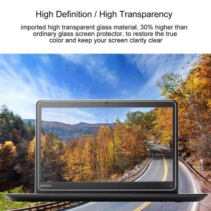 Lenovo Tempered Glass Screen Protector for 13.3-Inch ThinkPad Chromebook showing high-definition clarity on a autumn road scene