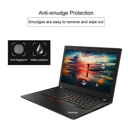 Tempered Glass Screen Protector for Lenovo ThinkPad A285 12.5 Inch - anti-smudge, anti-fingerprint protection shown on laptop display