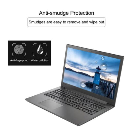 Lenovo Ideapad 330 15.6 Inch Tempered Glass Screen Protector on laptop showing anti-smudge and anti-fingerprint protection