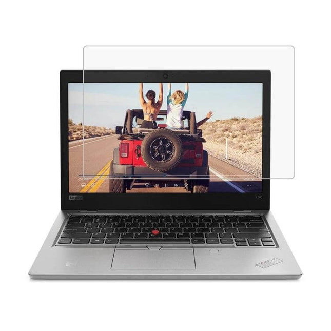 13.3-Inch Tempered Glass Screen Protector for Lenovo ThinkPad L380 - clear 9H tempered glass protector showing on laptop display to prevent scratches and fingerprints