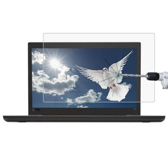 Tempered Glass Screen Protector for 15.6 Inch Lenovo ThinkPad L580 showing clear scratch-resistant protection on laptop display