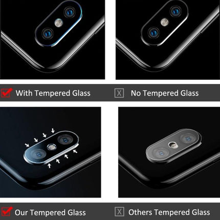 Transparent Tempered Glass Rear Camera Lens Protector for Huawei shown on Huawei P30 Lite highlighting scratch protection and clear lens coverage