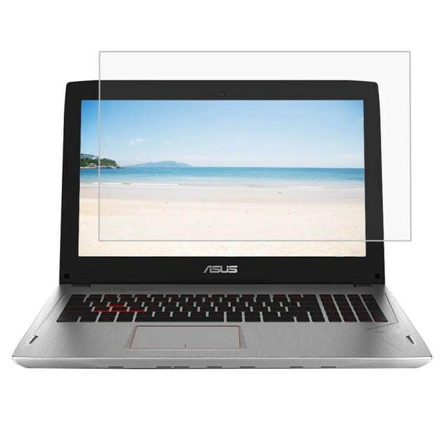 Tempered Glass Screen Protector for ASUS ROG 15.6-Inch Laptop shown on laptop display protecting against scratches, smudges and glare