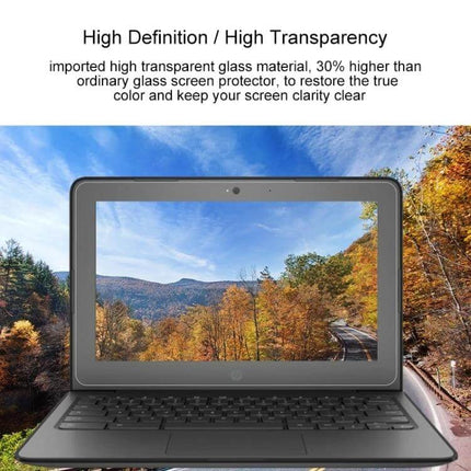 Tempered Glass Screen Protector for HP Chromebook 11.6 Inch showcasing high transparency and anti-glare display protection