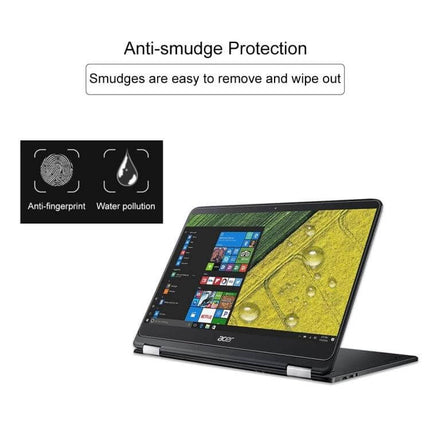 Tempered Glass Screen Protector for Acer Spin 7 Laptop, 14-Inch showing anti-smudge water and fingerprint resistant display protector
