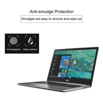 Acer Swift 3 15.6 Inch Tempered Glass Screen Protector showing anti-smudge anti-fingerprint protection on laptop display