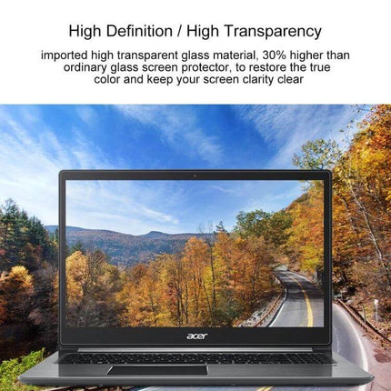 Acer Swift 3 15.6 Inch Tempered Glass Screen Protector showing high transparency on laptop display reducing glare and fingerprints