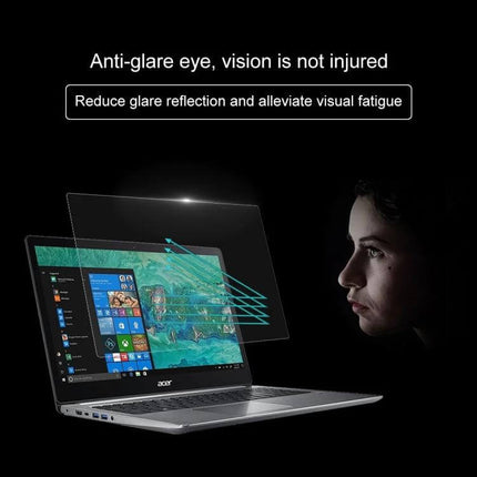 Acer Swift 3 15.6 Inch Tempered Glass Screen Protector shown reducing glare and fingerprints on laptop display