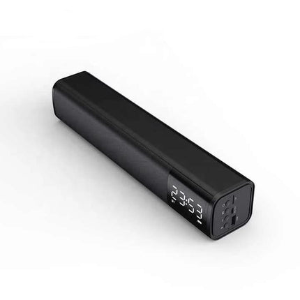 Compact Bluetooth Speaker For Home Listening With Mic shown on shelf with digital display, mic, TWS pairing and simple controls