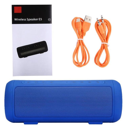 Compact Portable Bluetooth Speaker With Hidden Carry Handle For Daily Use blue speaker with orange cables and user manual