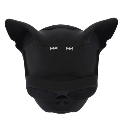 Compact Portable Bluetooth Speaker For Home And Travel Use black cat-shaped portable speaker with easy-pairing buttons