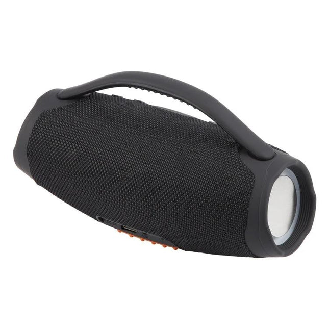 BOX3 Mini Bluetooth Speaker For Everyday Portable Use compact splashproof black speaker with handle, Bluetooth pairing and line-in port