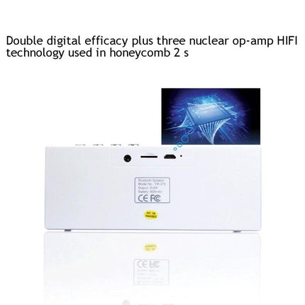 Compact Portable Bluetooth Speaker For Everyday Music with AUX input built-in mic volume controls sleek white compact design