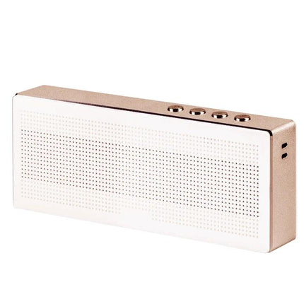 Compact Portable Bluetooth Speaker For Everyday Music with built-in mic, AUX input and onboard volume/track controls, white
