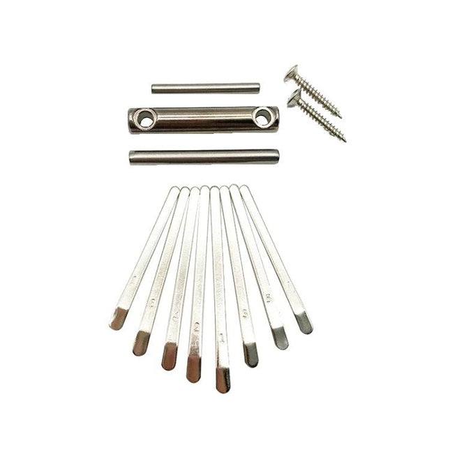 Kalimba Picks for Beginner Music Practice at Home - set of metal thumb picks with mounting screws and brackets for easy at-home practice