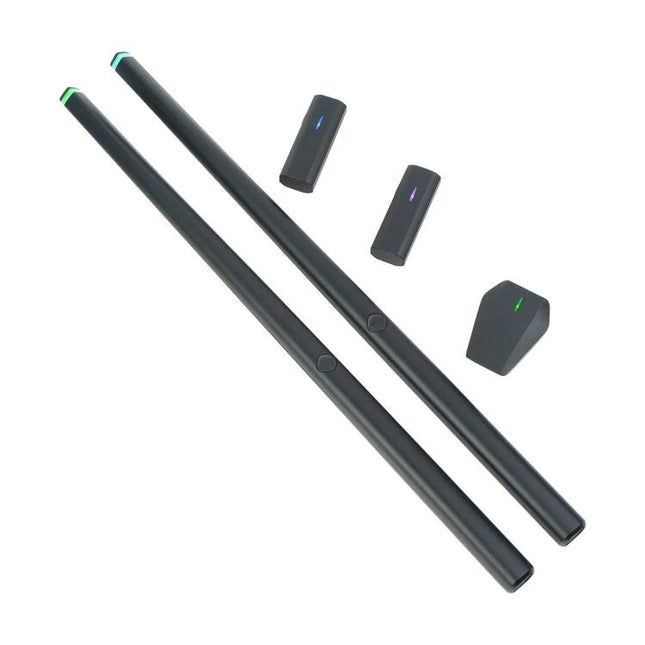 Hyperdrum Virtual Drum Kit for Everyday Music Practice at Home — compact wireless drumsticks and sensors for quiet headphone practice
