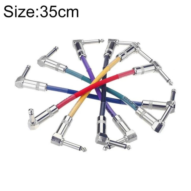 Joyo Cable for Daily Guitar and Bass Connections at Home - 35cm colorful right-angle instrument patch cables for practice