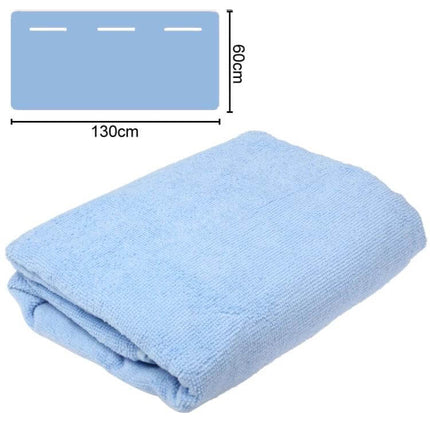 Magic Towel Dress For Children, 130 x 60 Cm For Bath And Travel - Light Blue Fleece Wearable Towel With Satin Edge