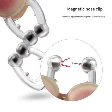 Magnetic Anti Snore Nose Clip Sleep Aid For Snoring Relief - soft silicone magnetic nose clip shown close-up for snoring relief