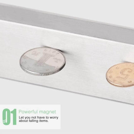 Magnetic Knife Holder Wall Mount For Kitchen Organization And Easy Access - SUS304 stainless steel strong magnetic strip holding coins, durable hygiene