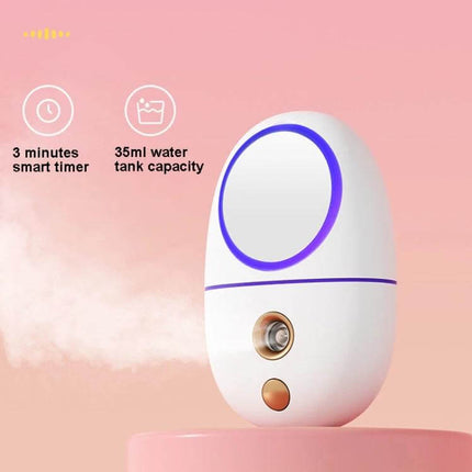 Makeup Mirror Spray For Daily Hydration During Routine - compact nano-mist mirror with 35ml tank and 3-minute timer for on-the-go makeup refresh