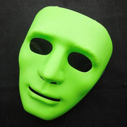 Masquerade Mask 18-19cm Halloween Festival Dress Up bright green sculpted full-face mask for masquerade parties, Jabbawockeez, Mardi Gras and cosplay