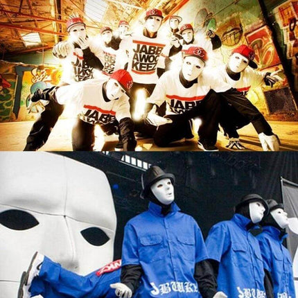 Masquerade Mask 18-19cm Halloween Festival Dress Up - white full-face Jabbawockeez style dance masks for hip-hop, Mardi Gras and cosplay performances