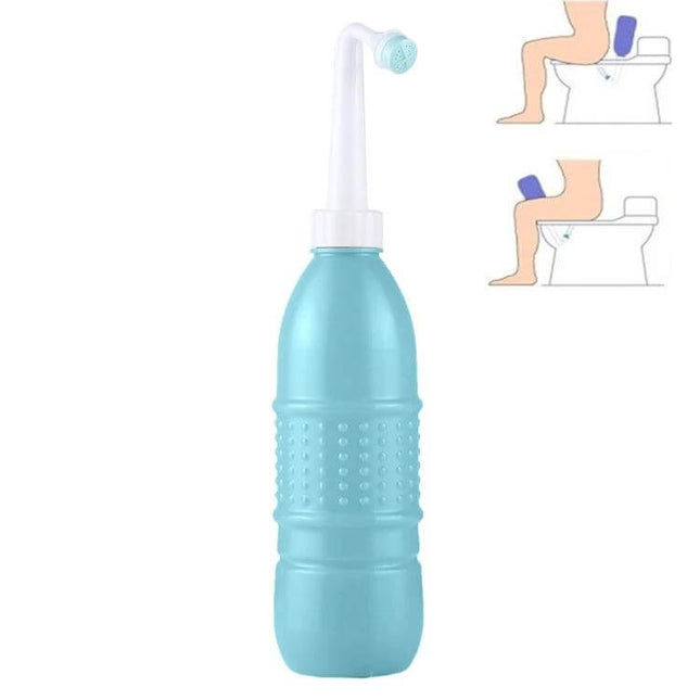 MDT-002 500ml Portable Handheld Travel Bidet for Women - light blue 500ml travel bidet with 60° angled nozzle for targeted personal cleansing