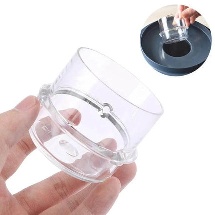 Measuring Cup Sealing Lid 100ml For Thermomix Everyday Use - clear 100ml sealing cap shown in hand fits TM6 TM5 TM312 to prevent spills and heat loss