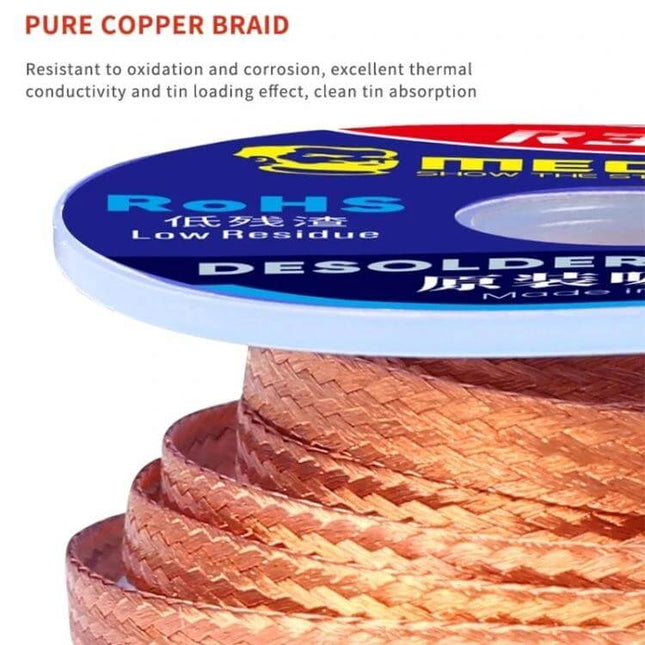 Mechanic Solder Wick Desoldering Braid Copper Core 1.5m spool of copper-core braid 2.5mm for PCB solder removal