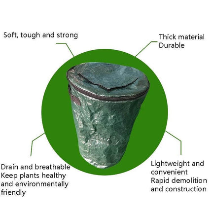 Medium Compost Bag With Window For Garden Use Durable - sturdy green compost bag with clear window, reinforced stitching and zip lid for kitchen and garden waste