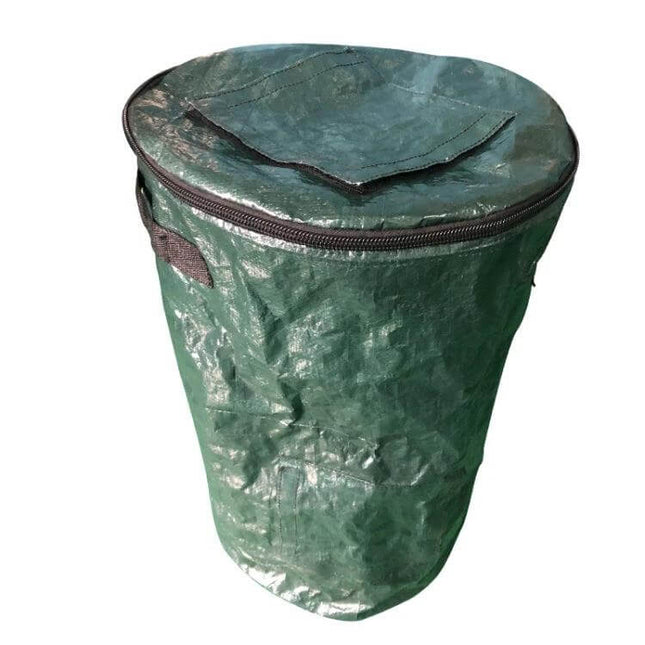 Medium Compost Bag With Window For Garden Use Durable - green medium compost bag with clear window, zip top and reinforced stitching for yard scraps