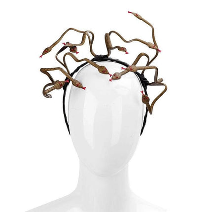 Halloween Carnival Stage Props Headdress Medusa Snake Cosplay Headband - lightweight Medusa snake headband prop for Halloween parties and stage