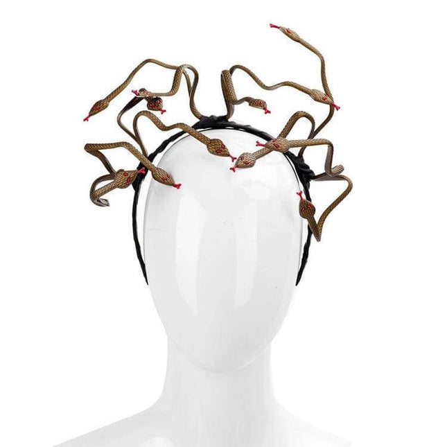 Halloween Carnival Stage Props Headdress Medusa Snake Cosplay Headband - lightweight Medusa snake headband prop for Halloween parties and stage