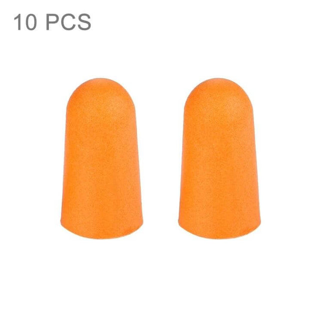 Memory Foam Earplugs For Sleeping Quiet Restful Nights - pair of orange tapered memory foam earplugs for sleep and travel, 10 pcs pack shown