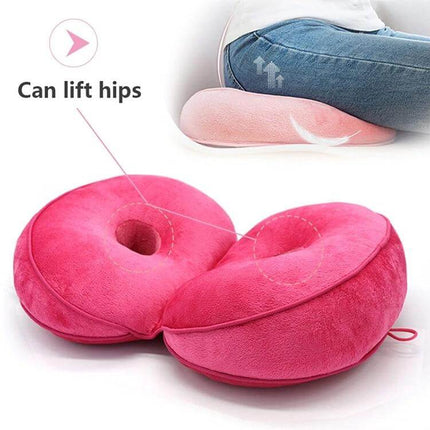Memory Foam Hip Lift Seat Cushion For Comfortable Everyday Sitting pink double O-shaped hollow cushion for posture support and hip pain relief