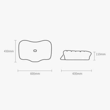 Memory Foam Neck Pillow With Slow Rebound For Daily Use — contour dimensions 600x430mm, two-height 110mm, supportive ergonomic design