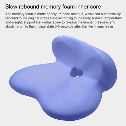 Memory Foam Petal Seat Cushion For Office Chair And Car - blue slow rebound memory foam petal-shaped seat cushion with lumbar support and center hollow