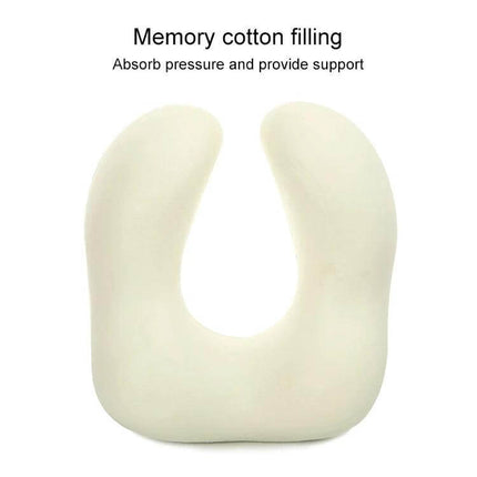 Memory Foam U-Shaped Travel Pillow For Neck Support plush velvet cover memory foam core ergonomic neck alignment, compact 32×29×10 cm for travel