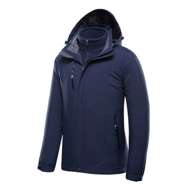 Men Outdoor Waterproof Jacket With Detachable Fleece Layer