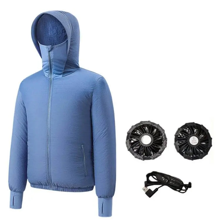 Men Summer Cooling Air-Conditioning Jacket With 2 Fans S-XXXL