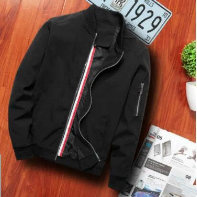 Men Zipper Jacket Male Casual Streetwear Hip Hop Slim Fit