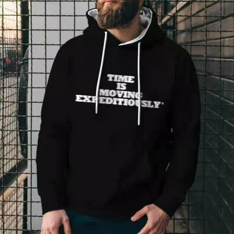 Men's Casual Hoodie Sweatshirt in Solid Polyester Wear 