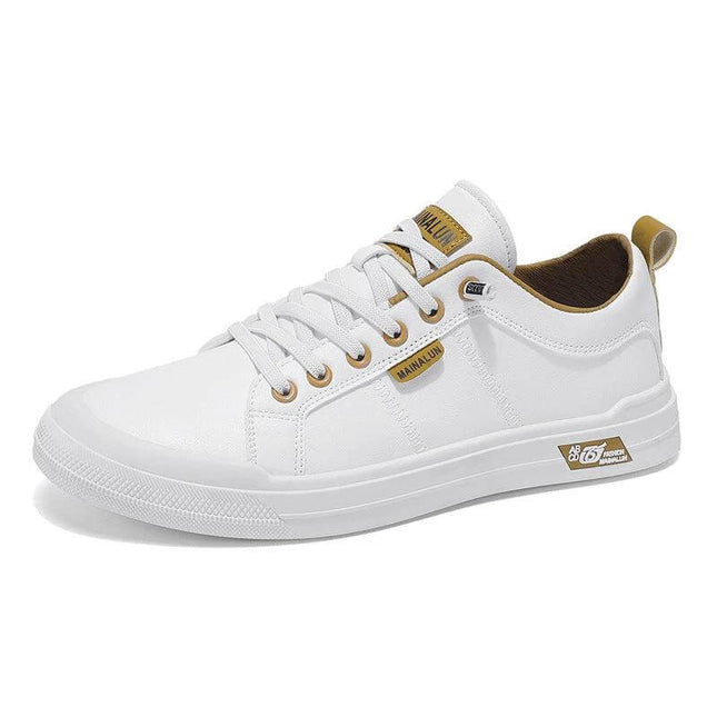 Mens Casual Sneakers Plus Size Soft Bottom Low Top white low-top breathable PU mesh sneakers for commuting and office-casual wear
