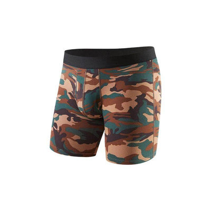 Men's Lengthened Boxer Briefs For Comfortable Everyday Wear camo 100% cotton knit mid-rise breathable boxer briefs