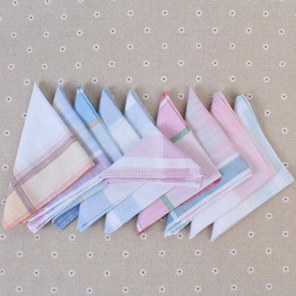 Men's Multicolor Plaid Pocket Square For Everyday Wear 38x38 cm, lightweight 100% cotton plaid pocket square in pastel tones