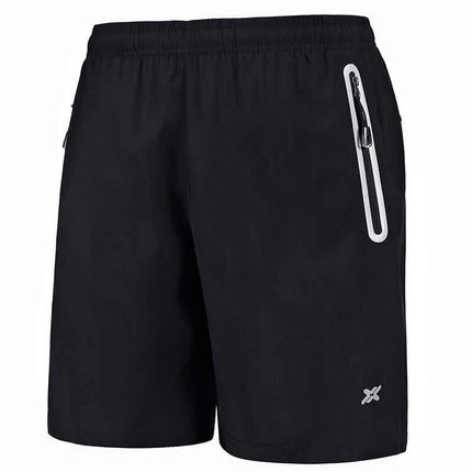Men's Running Shorts Quick Dry For Outdoor Fitness With Elastic Waist black quick-dry shorts with zipper pocket and elastic waistband