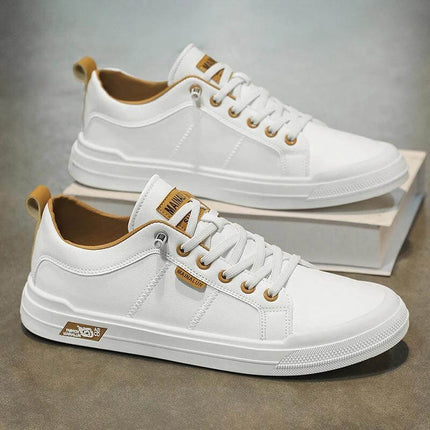 Mens Casual Sneakers Plus Size Soft Bottom Low Top white low-top breathable PU mesh casual commuting shoes